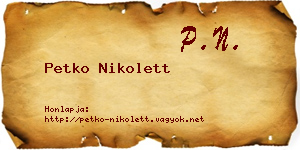 Petko Nikolett névjegykártya